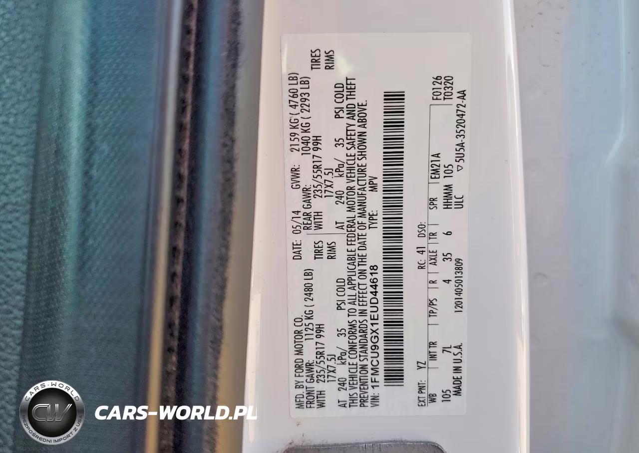 2014 Ford Escape Se VIN:1FMCU9GX1EUD44618 - 13