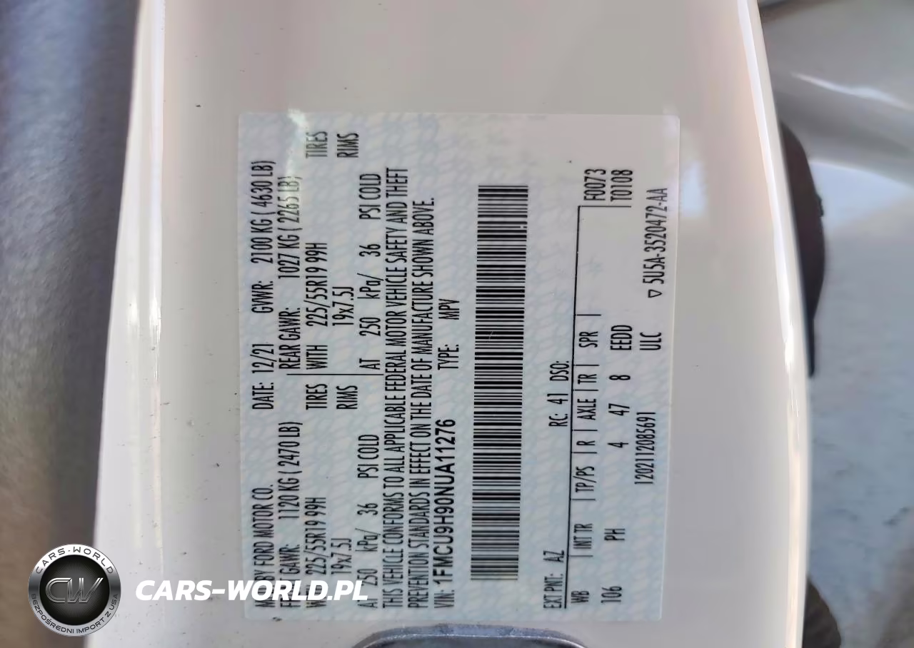 2022 Ford Escape Sel VIN:1FMCU9H90NUA11276 - 12