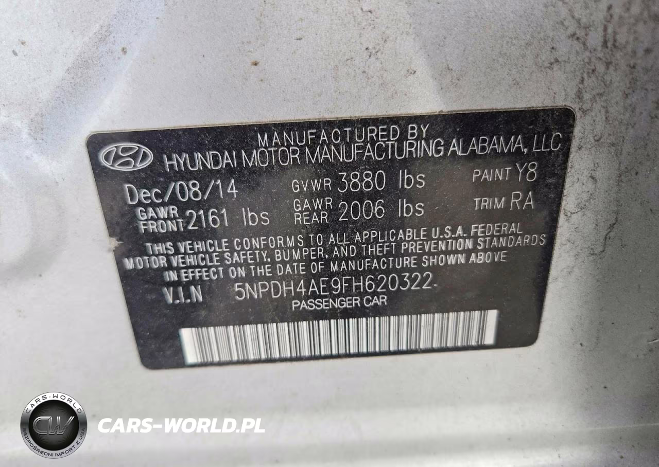2015 Hyundai Elantra Se VIN:5NPDH4AE9FH620322 - 12