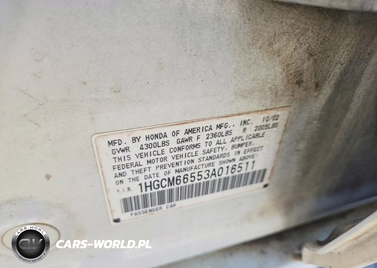 2003 Honda Accord Ex VIN:1HGCM66553A016511 - 12