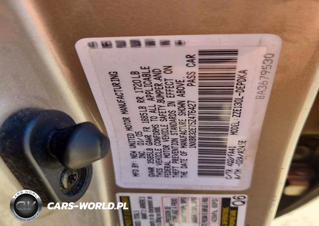 2005 Toyota Corolla Ce VIN:1NXBR32E75Z476427 - 12
