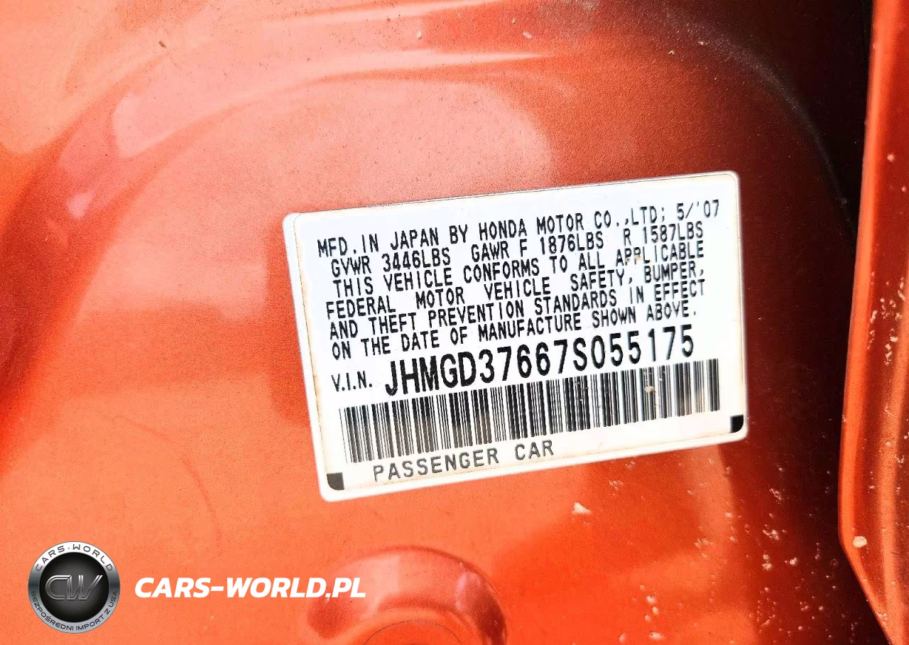 2007 Honda Fit S VIN:JHMGD37667S055175 - 13