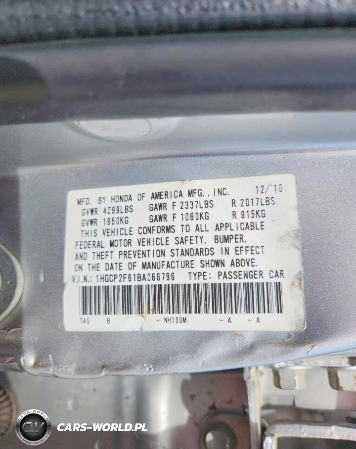 2011 Honda Accord Se VIN:1HGCP2F61BA066796 - 12