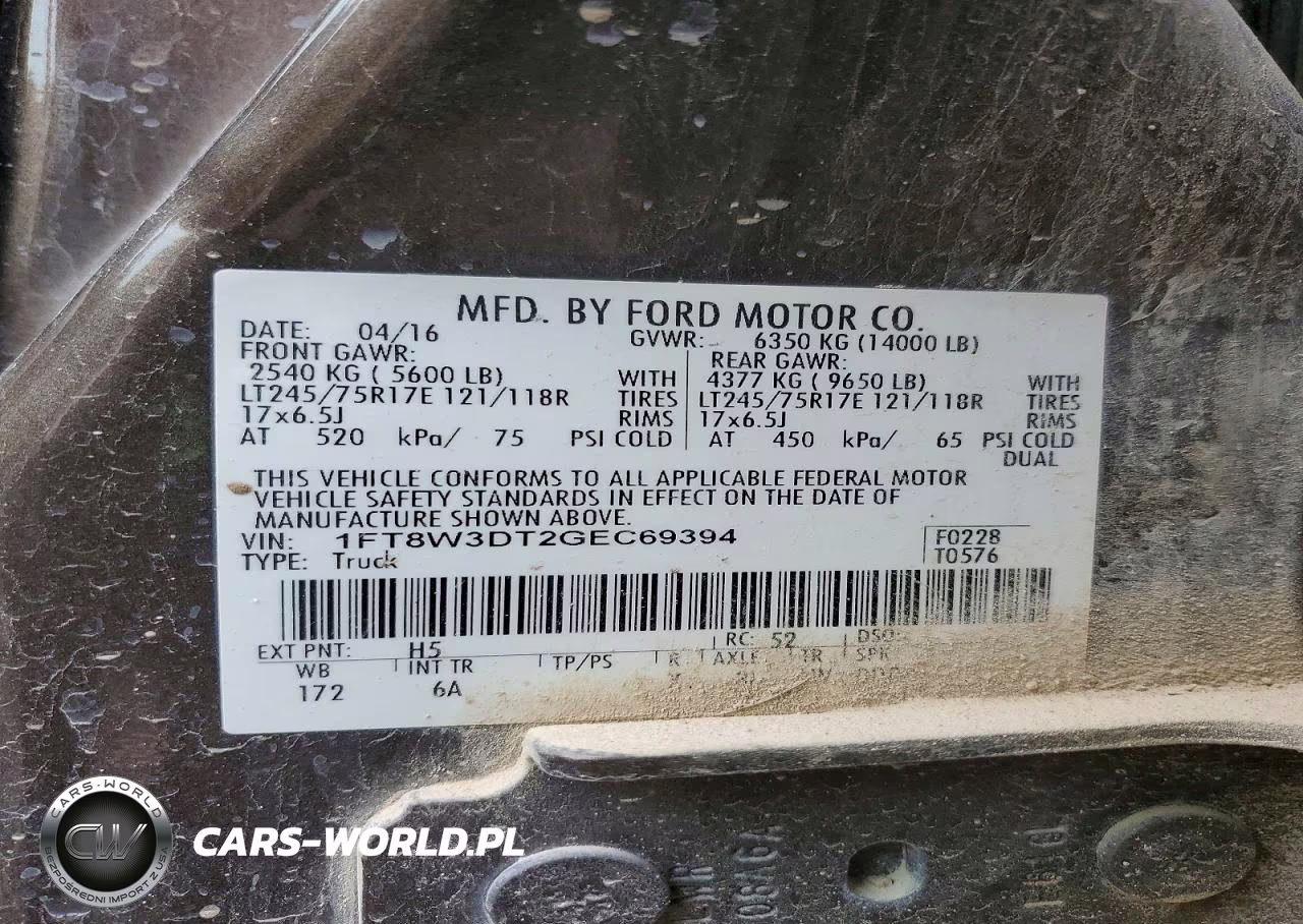 2016 Ford F350 Super Duty VIN:1FT8W3DT2GEC69394 - 12