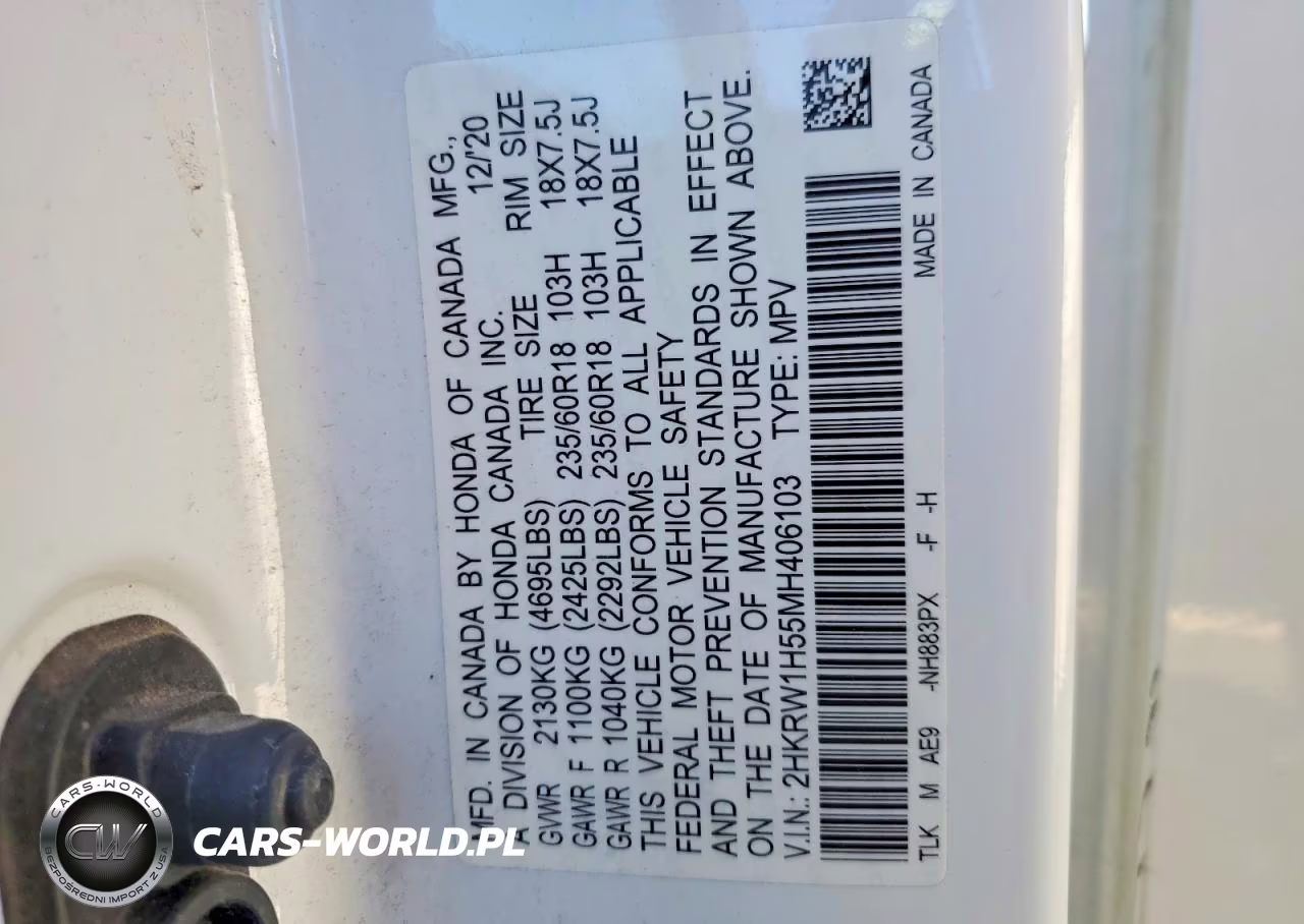 2021 Honda Cr-V Ex VIN:2HKRW1H55MH406103 - 14