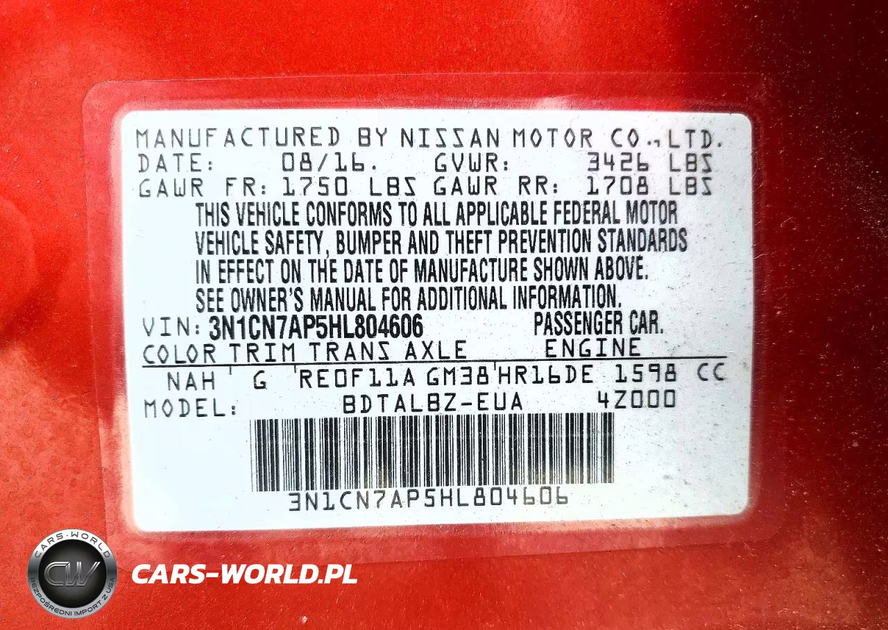 2017 Nissan Versa 1.6 S VIN:3N1CN7AP5HL804606 - 14