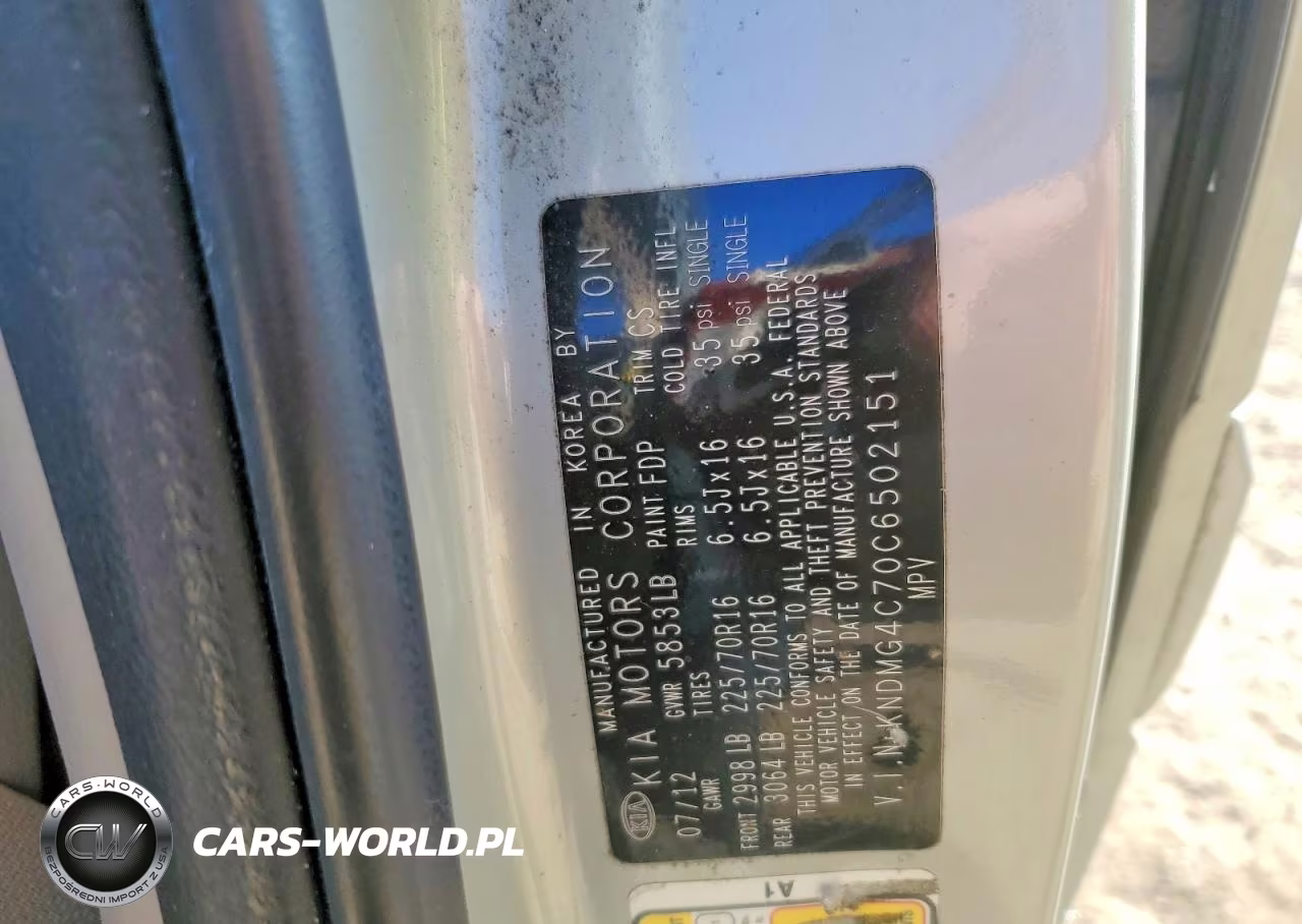 2012 Kia Sedona Lx VIN:KNDMG4C70C6502151 - 13