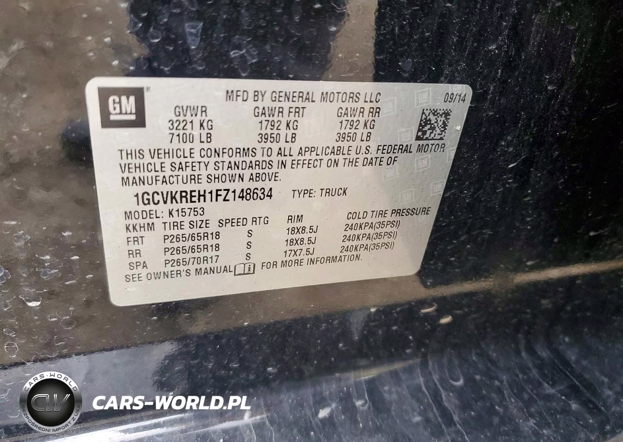 2015 Chevrolet Silverado K1500 Lt VIN:1GCVKREH1FZ148634 - 12