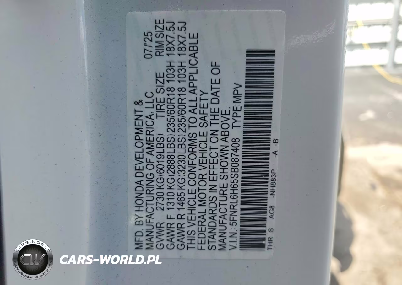 2025 Honda Odysseyexl VIN:5FNRL6H65SB087408 - 13