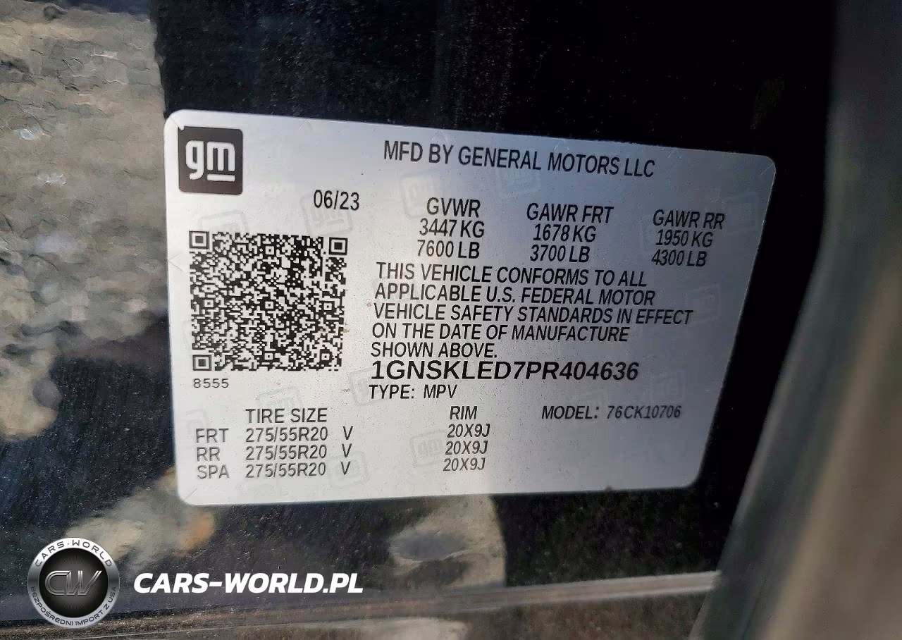 2023 CHEVROLET TAHOE K1500 VIN:1GNSKLED7PR404636 - 13