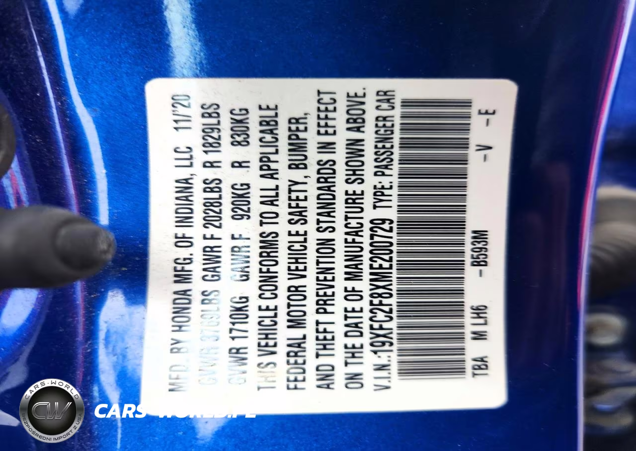 2021 Honda Civic Sport VIN:19XFC2F8XME200729 - 12