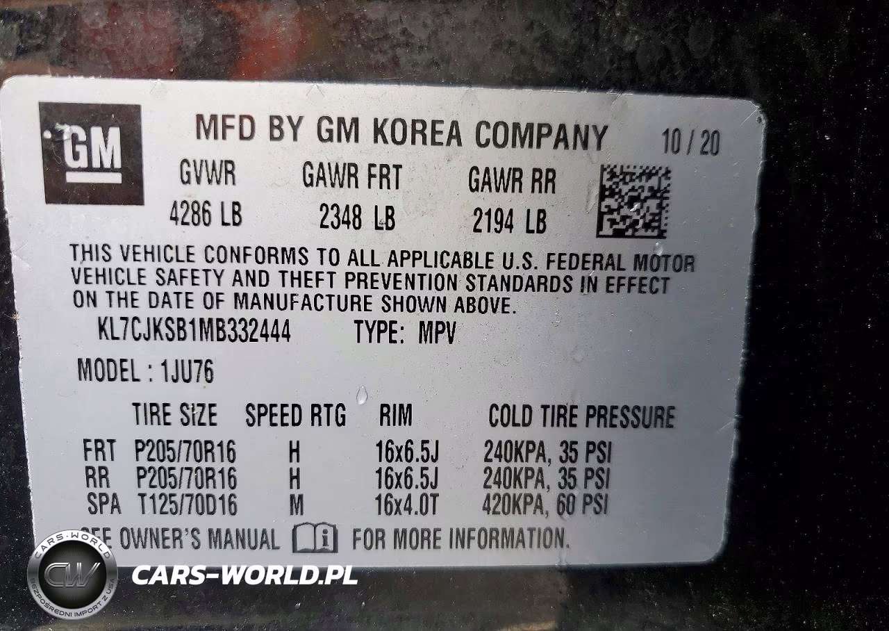 2021 Chevrolet Trax Ls VIN:KL7CJKSB1MB332444 - 13