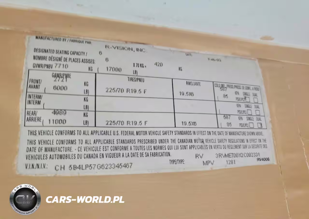 2002 Workhorse Custom Chassis Motorhome Chassis P3500 VIN:5B4LP57G623345467 - 10