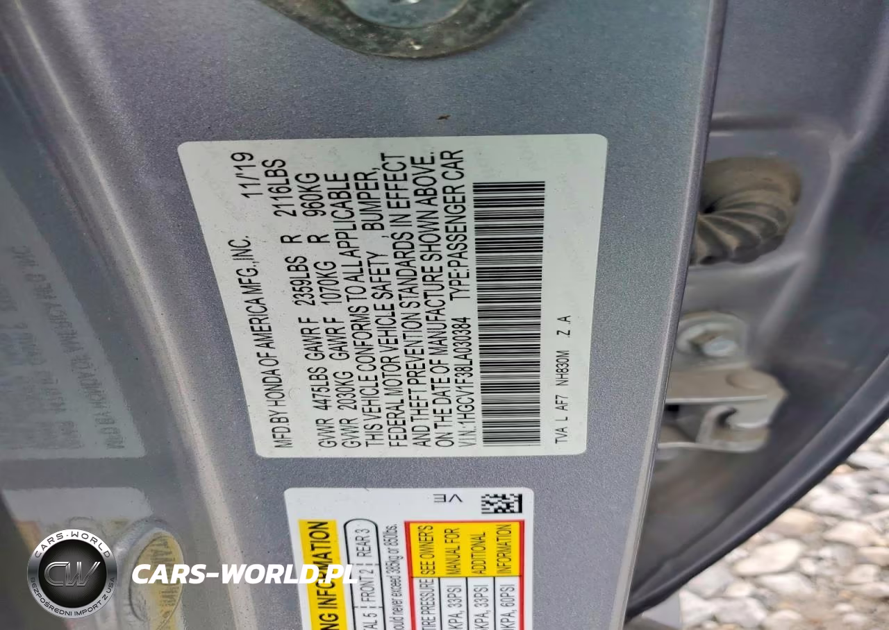 2020 Honda Accord Sport VIN:1HGCV1F38LA030384 - 12
