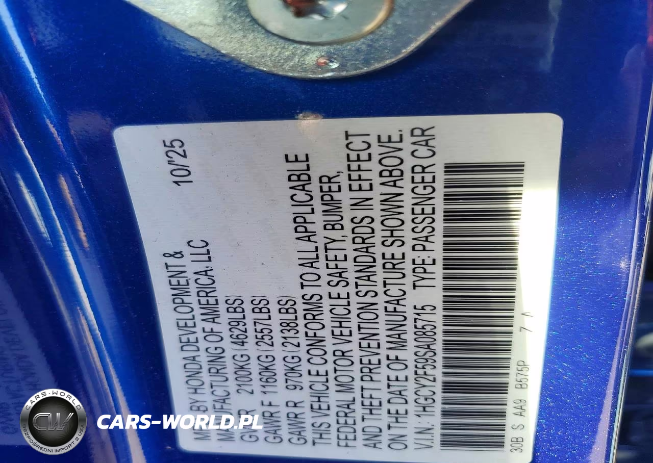 2025 Honda Accord Hybrid Sport VIN:1HGCY2F59SA085715 - 13