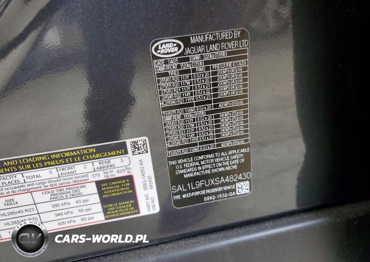 2025 Land Rover Range Rover Sport Dynamic Se VIN:SAL1L9FUXSA482430 - 14