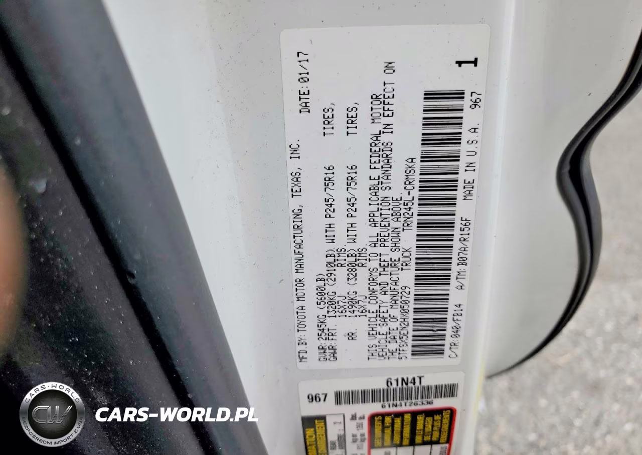 2017 Toyota Tacoma Sr VIN:5TFSX5EN2HX050729 - 13