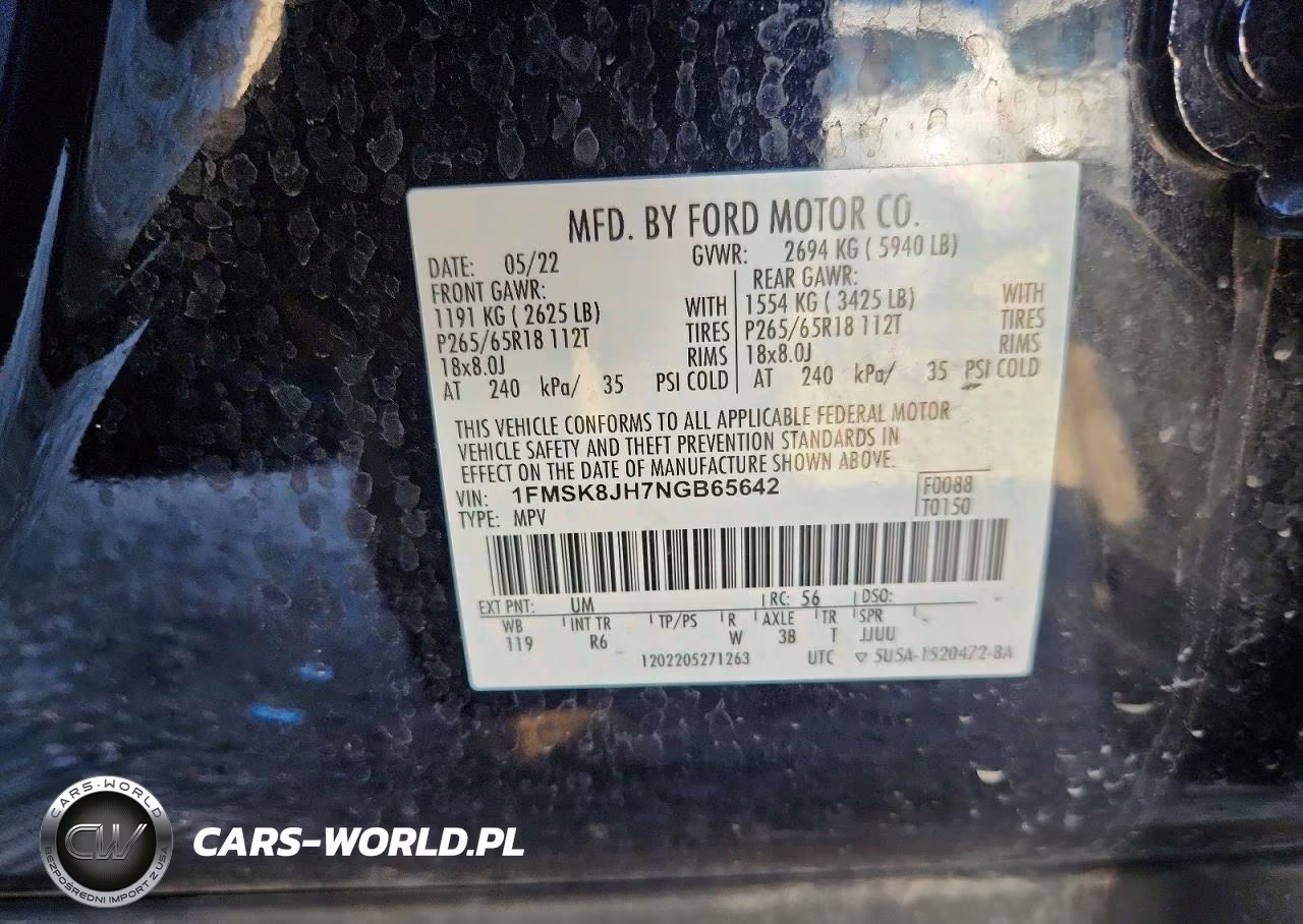 2022 Ford Explorer Timberline VIN:1FMSK8JH7NGB65642 - 13