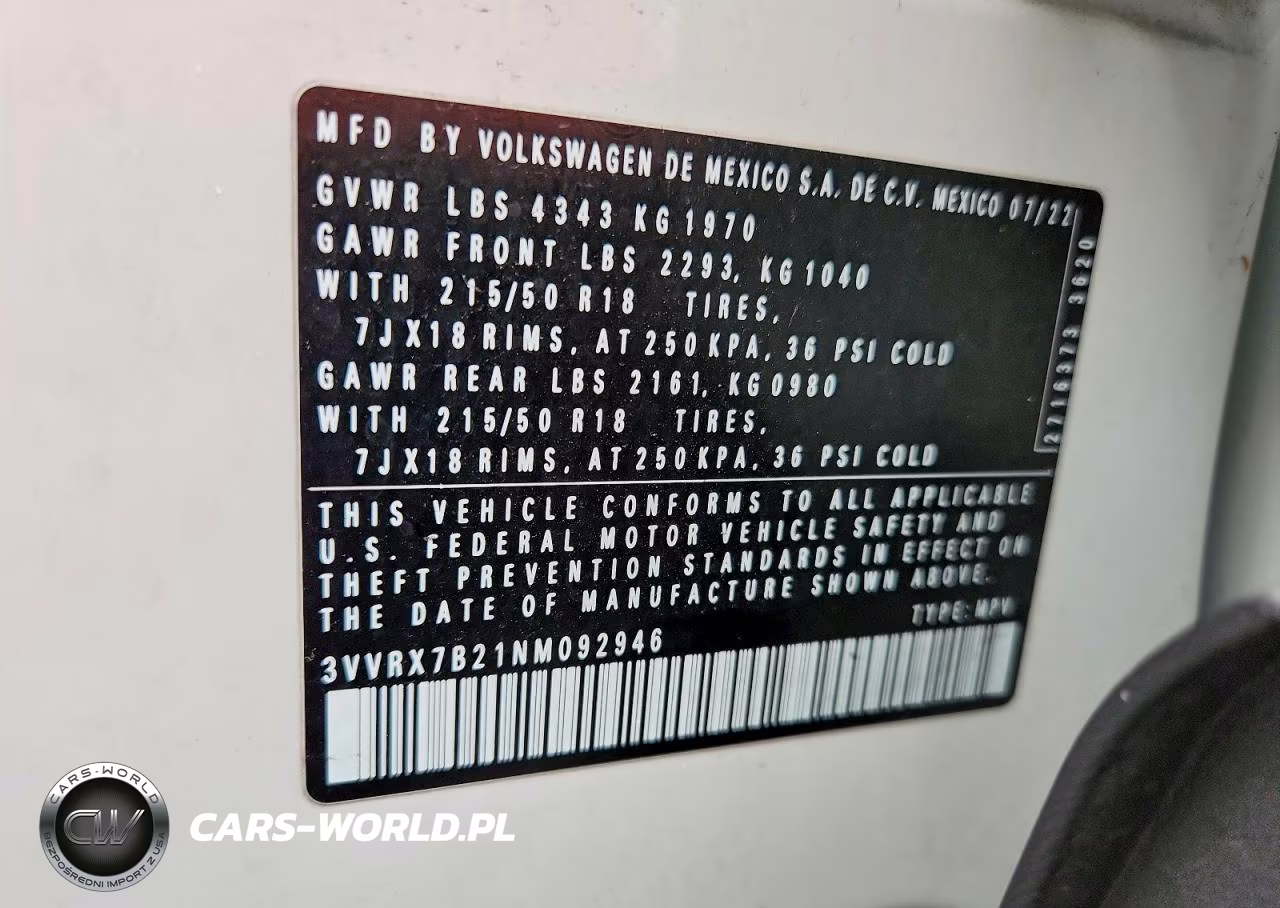 2022 Volkswagen Taos Se VIN:3VVRX7B21NM092946 - 13