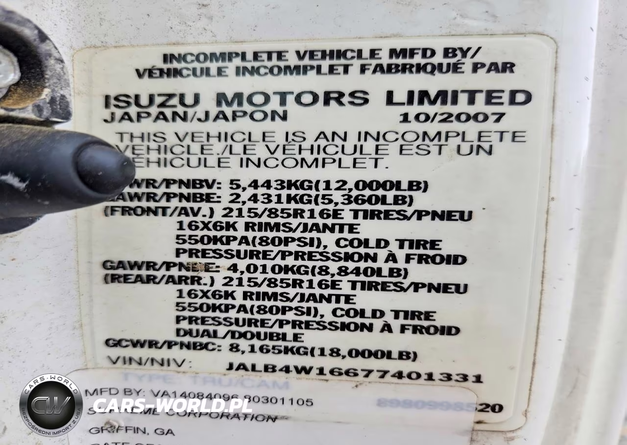 2007 Isuzu Npr VIN:JALB4W16677401331 - 13