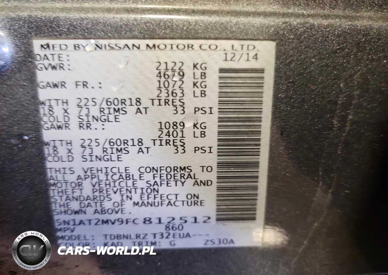 2015 Nissan Rogue Sl VIN:5N1AT2MV9FC812512 - 13