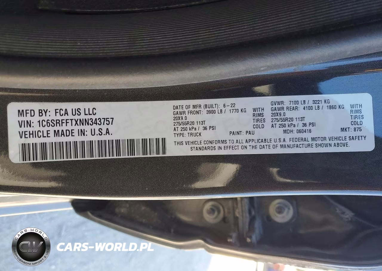 2022 Ram 1500 Big Horn VIN:1C6SRFFTXNN343757 - 13
