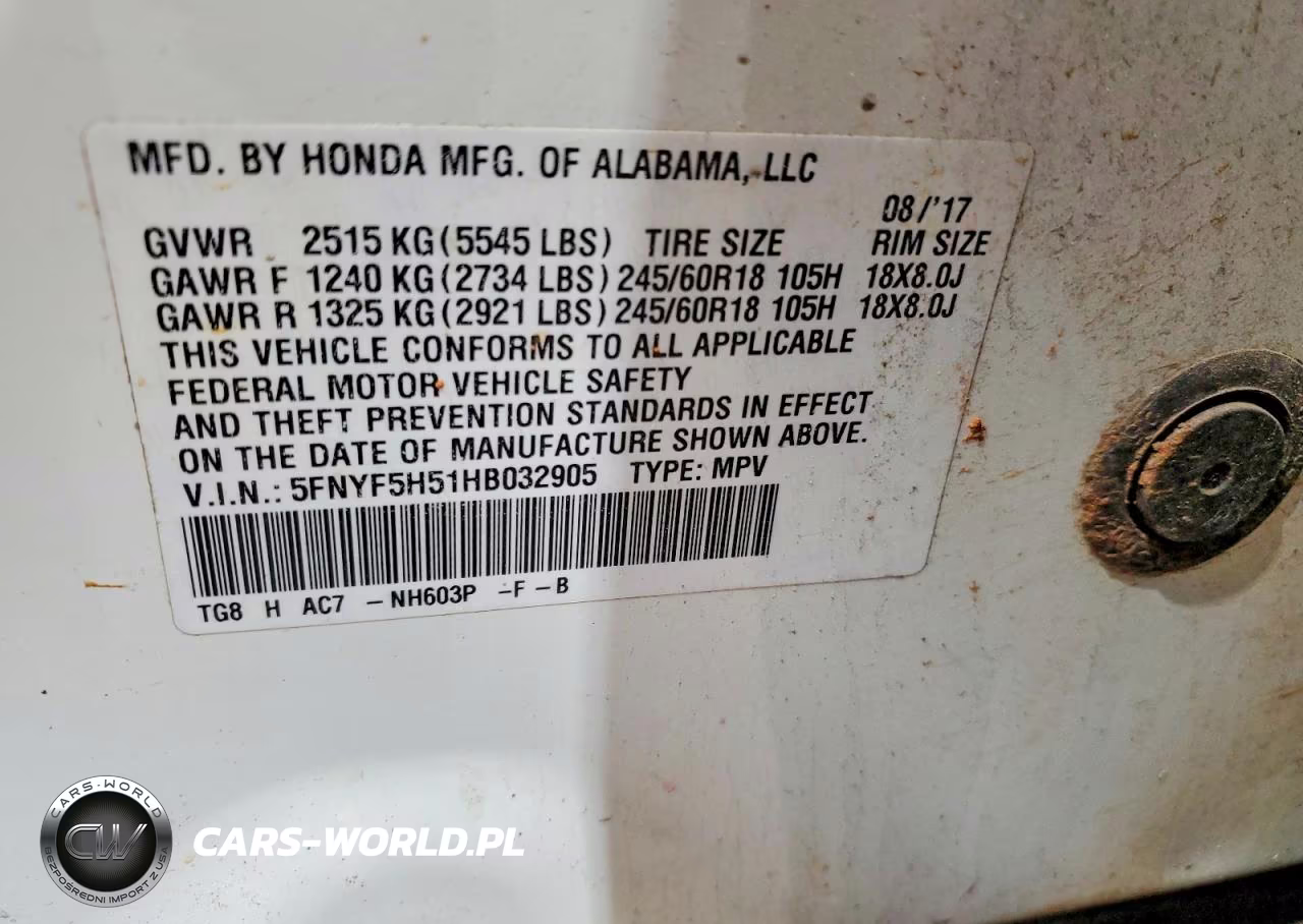 2017 Honda Pilot Exl VIN:5FNYF5H51HB032905 - 13