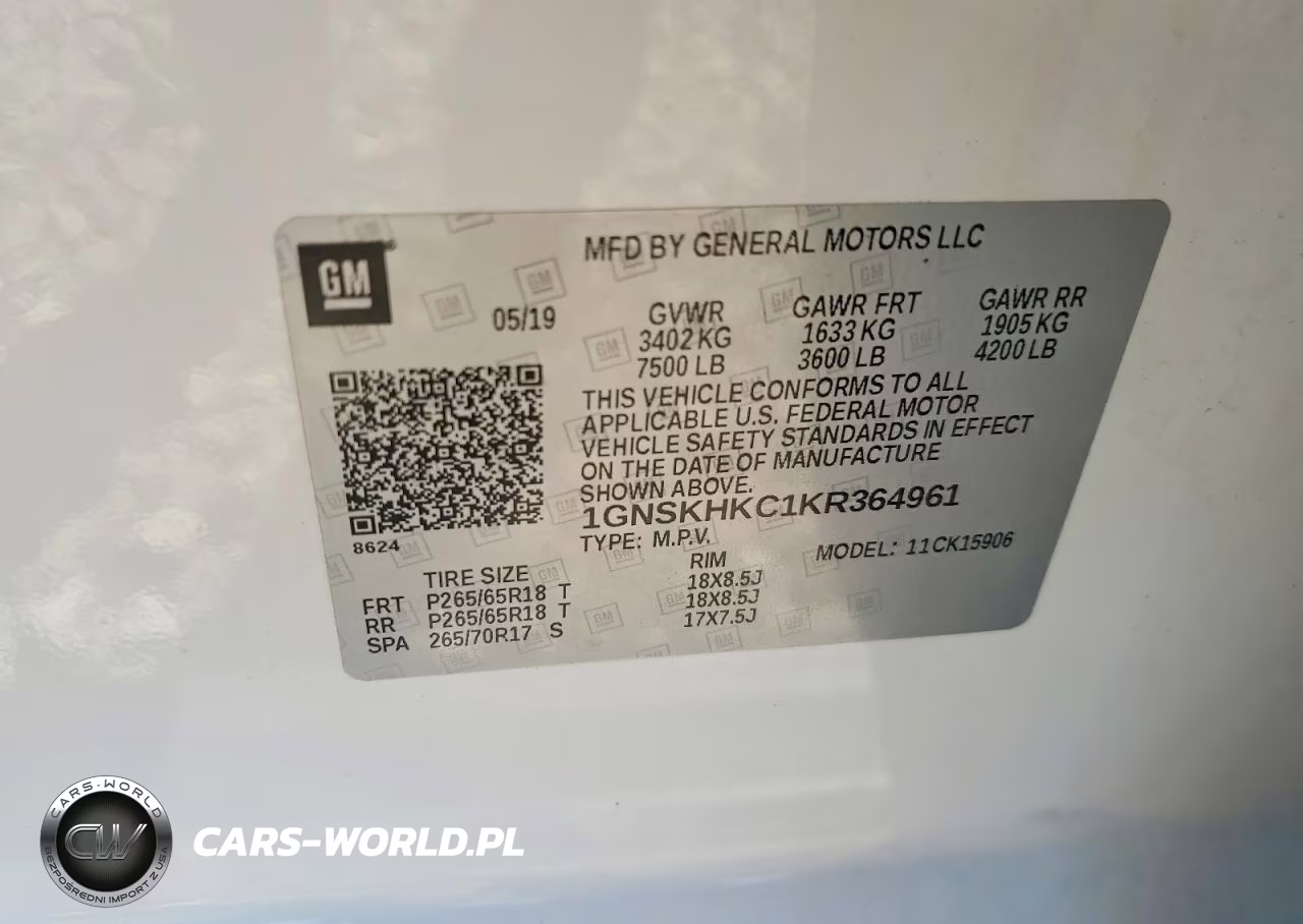 2019 Chevrolet Suburban K1500 Lt VIN:1GNSKHKC1KR364961 - 13