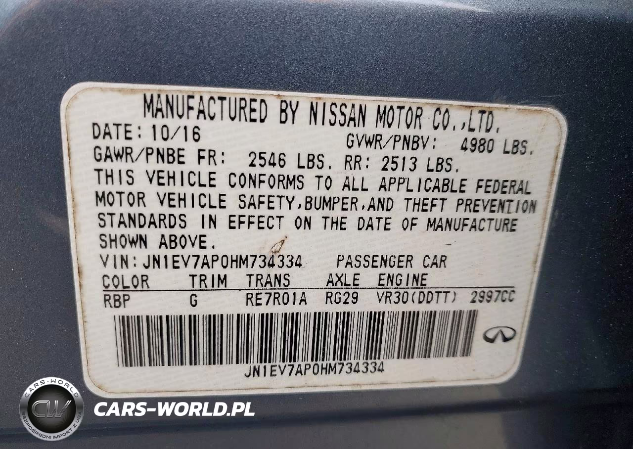 2017 Infiniti Q50 3.0T Premium VIN:JN1EV7AP0HM734334 - 12