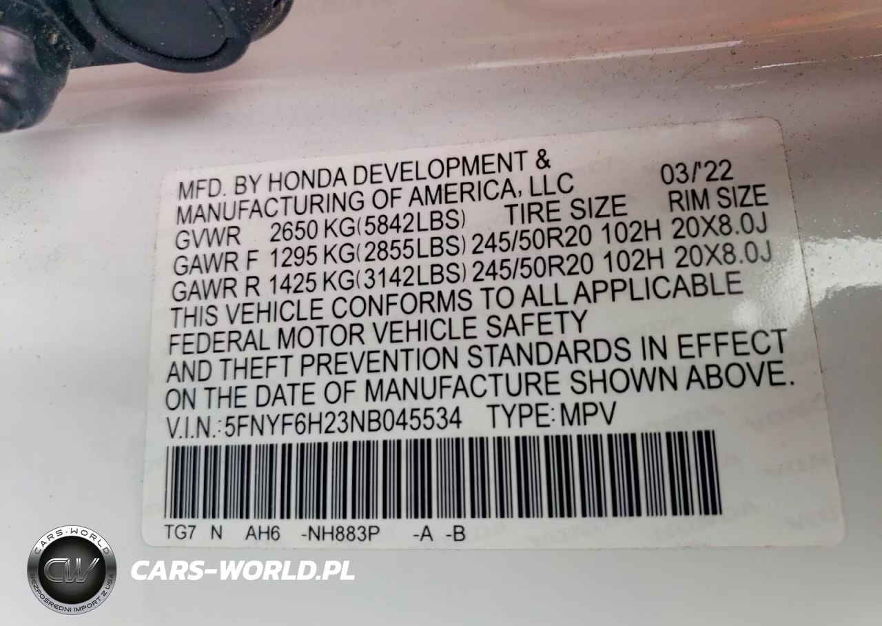 2022 Honda Pilot Se VIN:5FNYF6H23NB045534 - 13