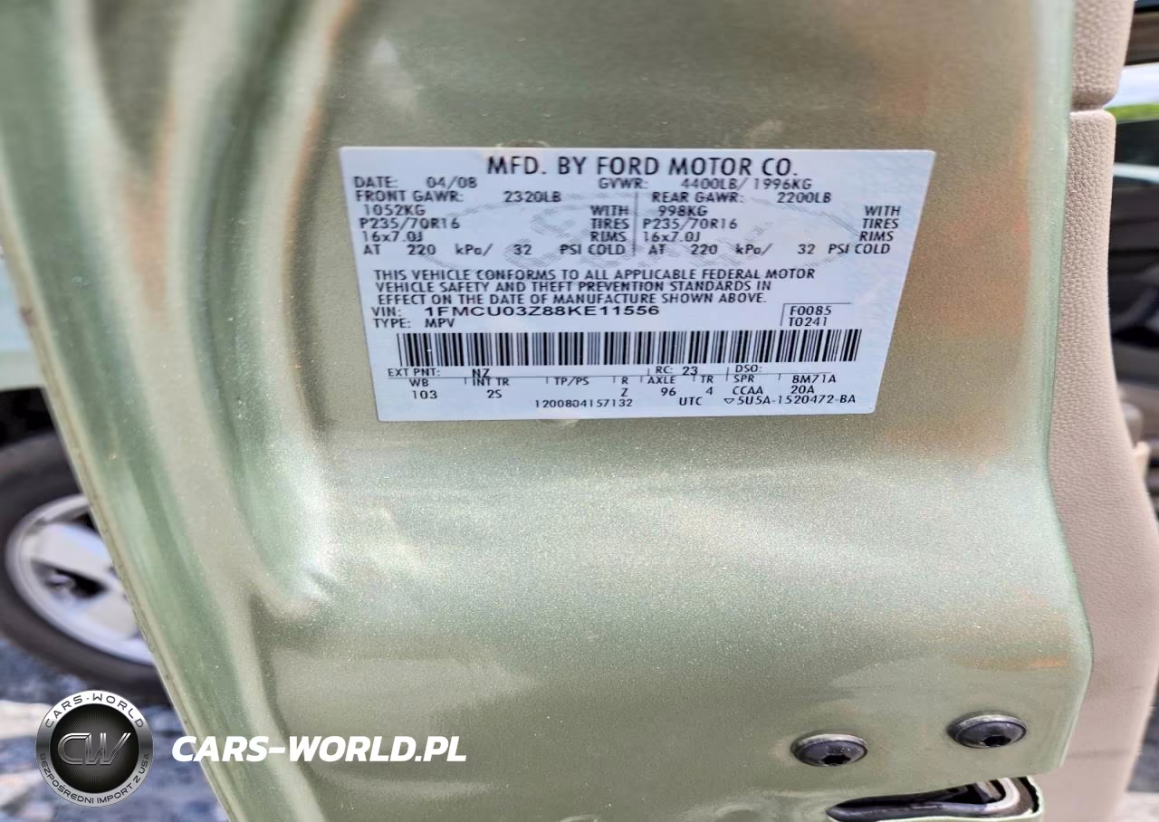 2008 Ford Escape Xlt VIN:1FMCU03Z88KE11556 - 13