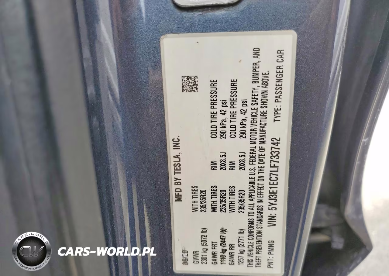 2020 Tesla Model 3 VIN:5YJ3E1EC7LF733742 - 12
