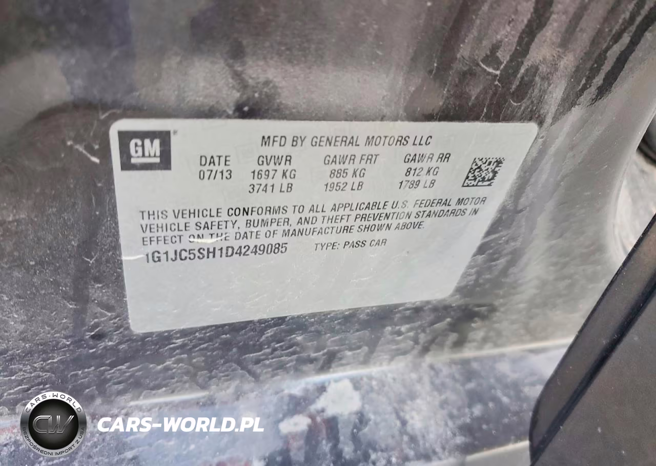 2013 Chevrolet Sonic Lt VIN:1G1JC5SH1D4249085 - 12