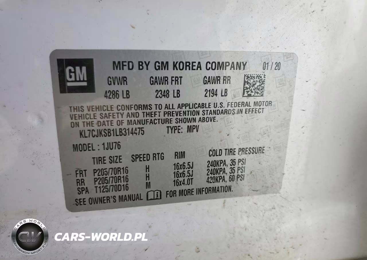 2020 Chevrolet Trax Ls VIN:KL7CJKSB1LB314475 - 13