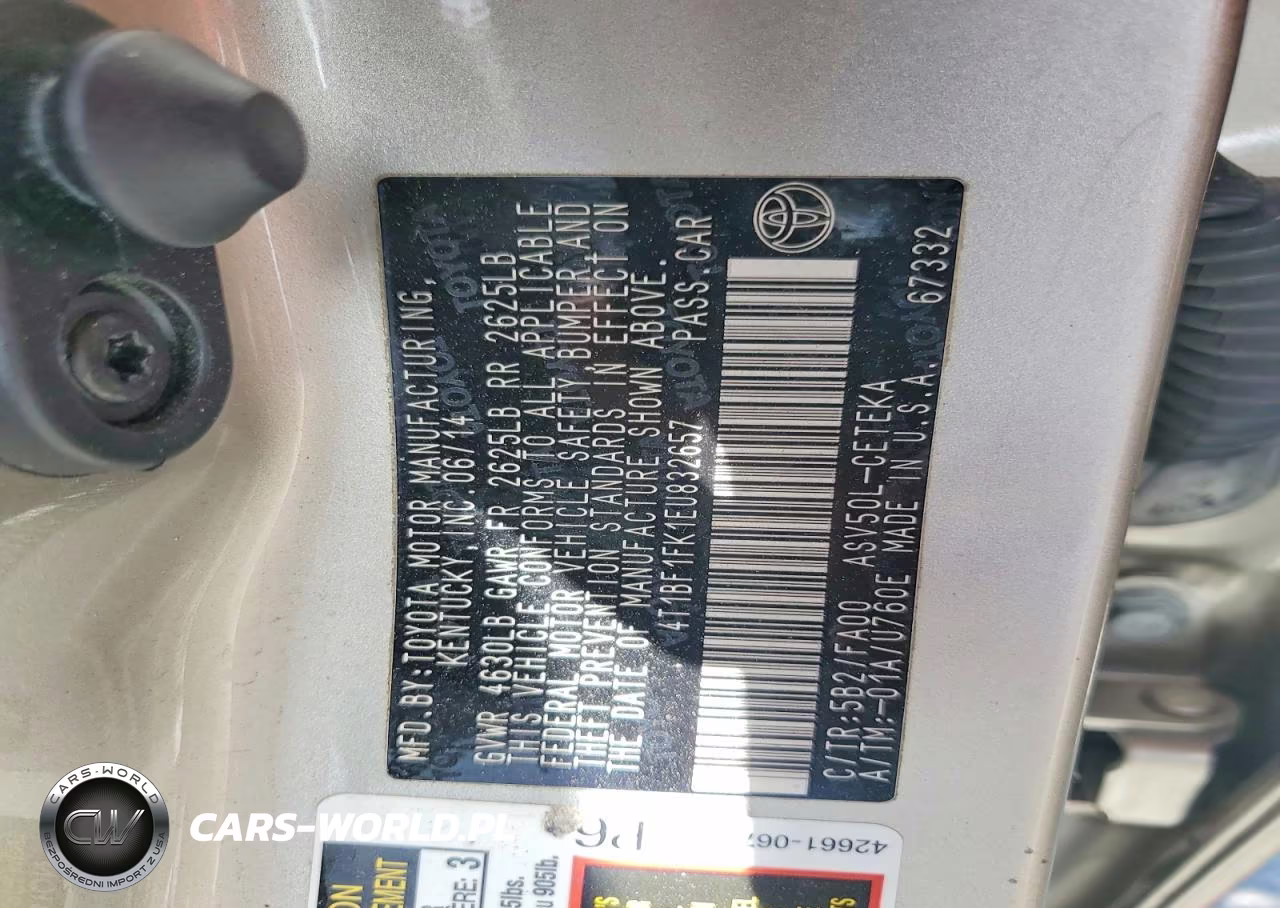 2014 Toyota Camry L VIN:4T1BF1FK1EU832657 - 12