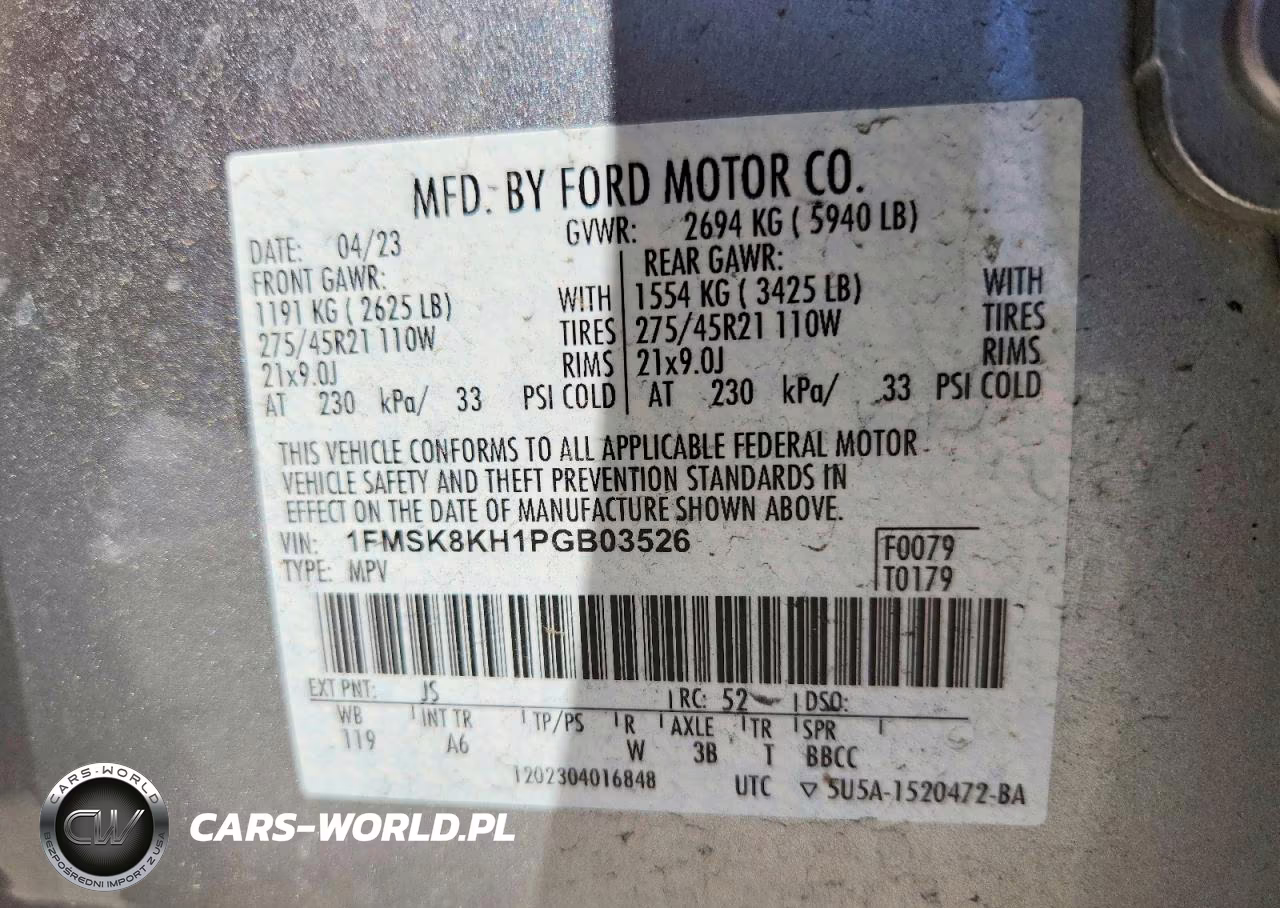 2023 Ford Explorer St-Line VIN:1FMSK8KH1PGB03526 - 14