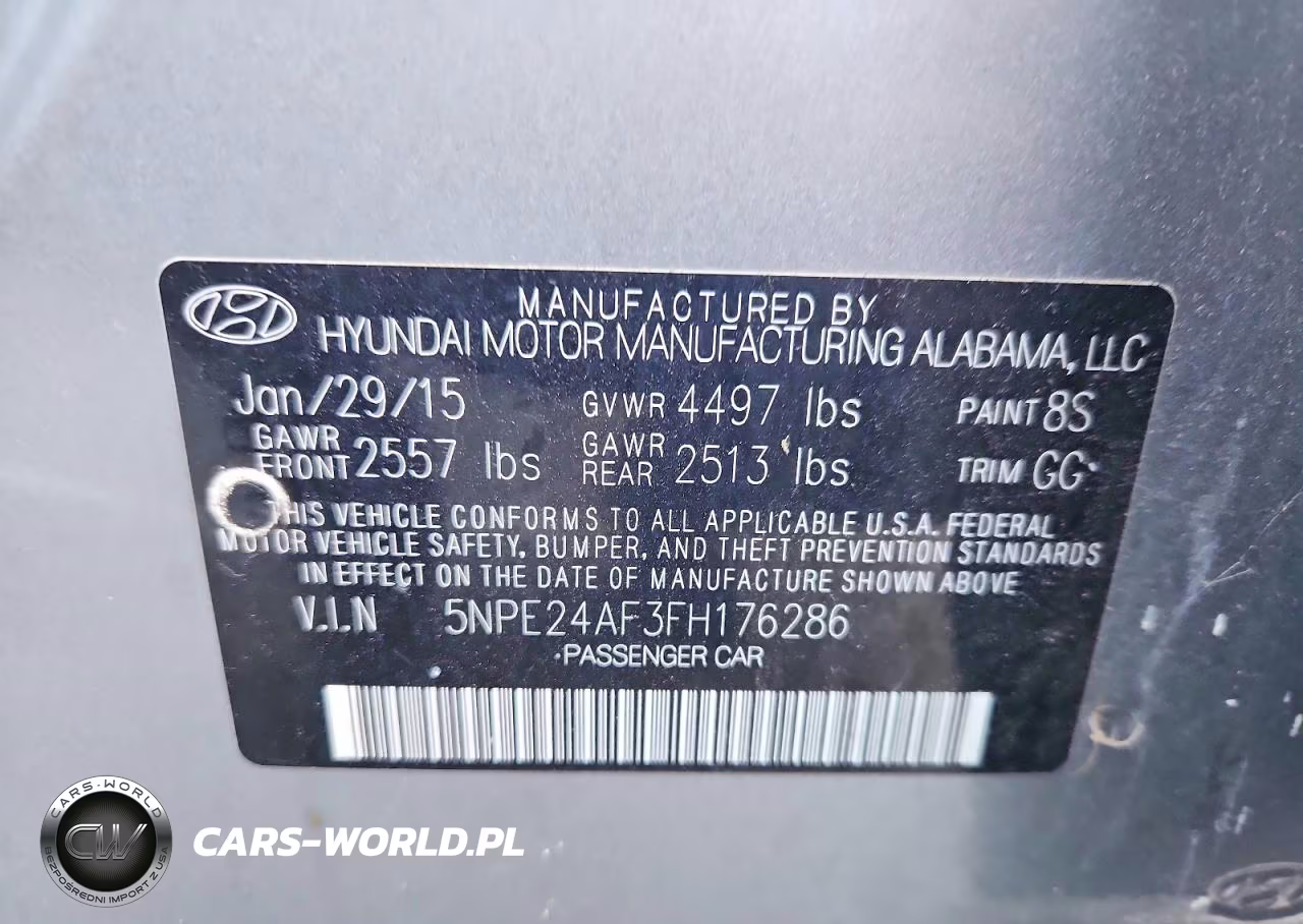 2015 Hyundai Sonata Se VIN:5NPE24AF3FH176286 - 12