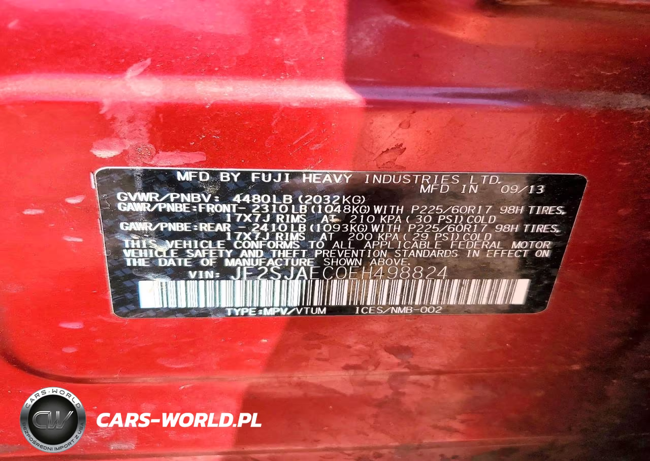 2014 Subaru Forester 2.5I Premium VIN:JF2SJAEC0EH498824 - 13