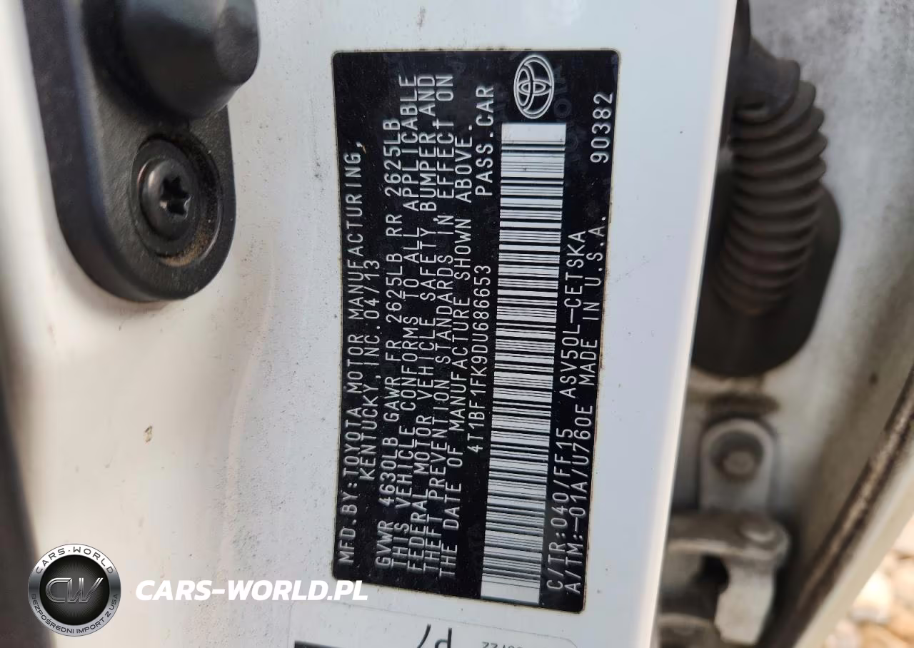 2013 Toyota Camry L VIN:4T1BF1FK9DU686653 - 12