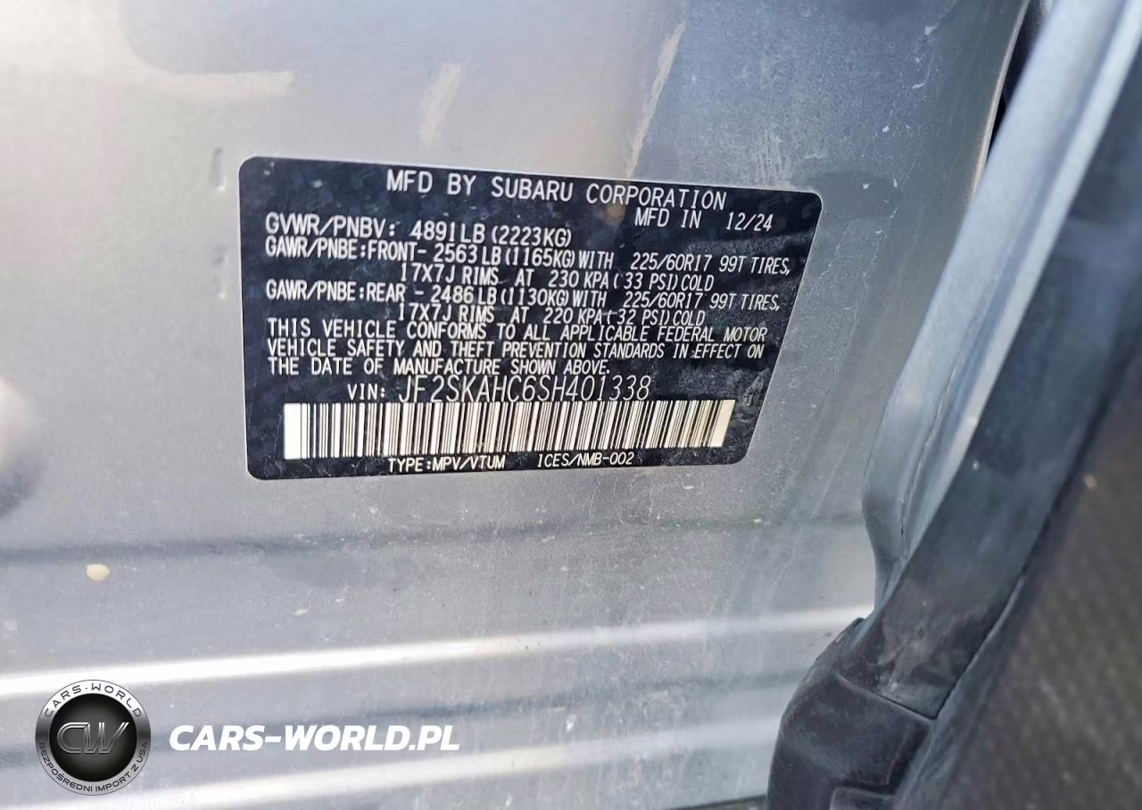 2025 Subaru Forester Wilderness VIN:JF2SKAHC6SH401338 - 12
