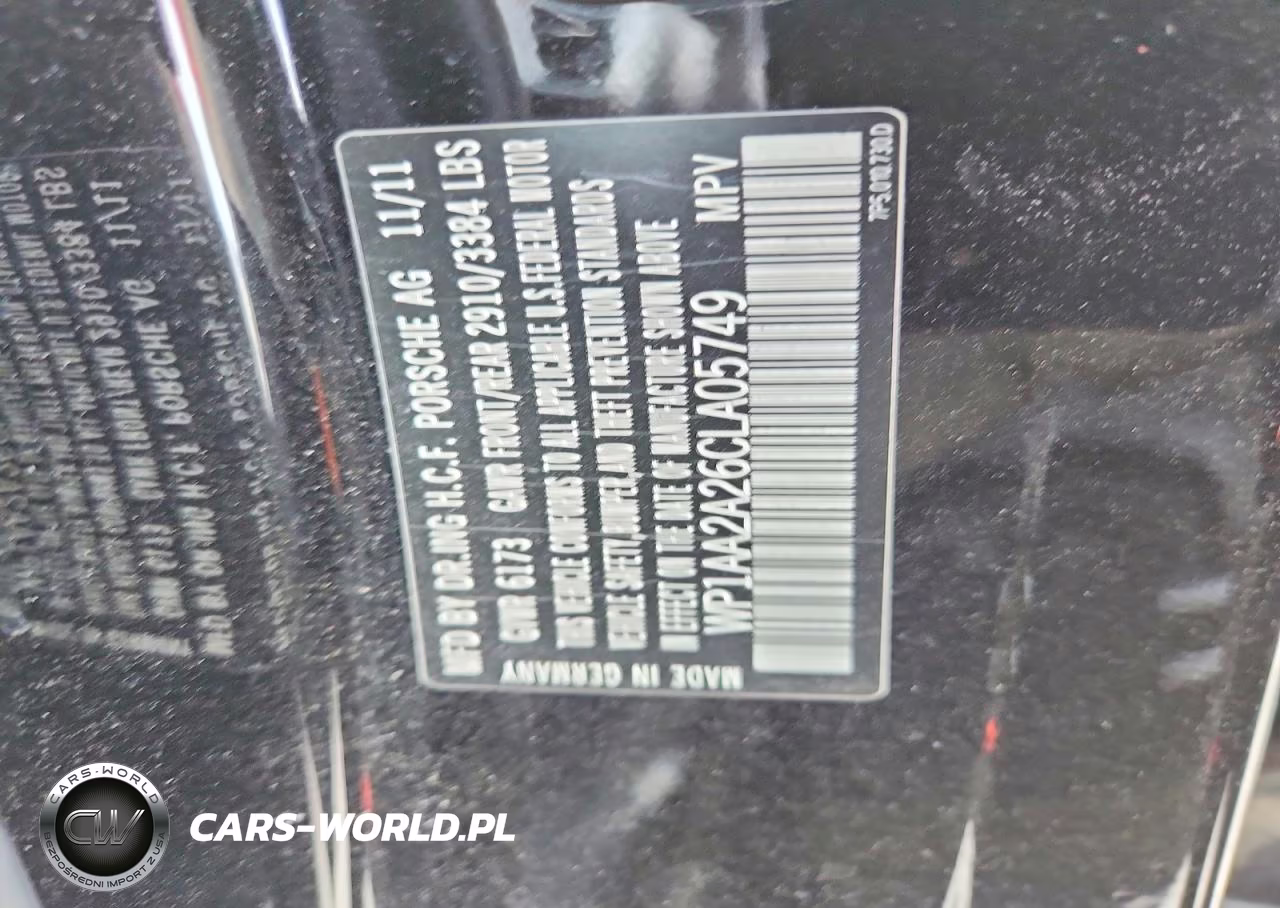 2012 Porsche Cayenne VIN:WP1AA2A26CLA05749 - 12