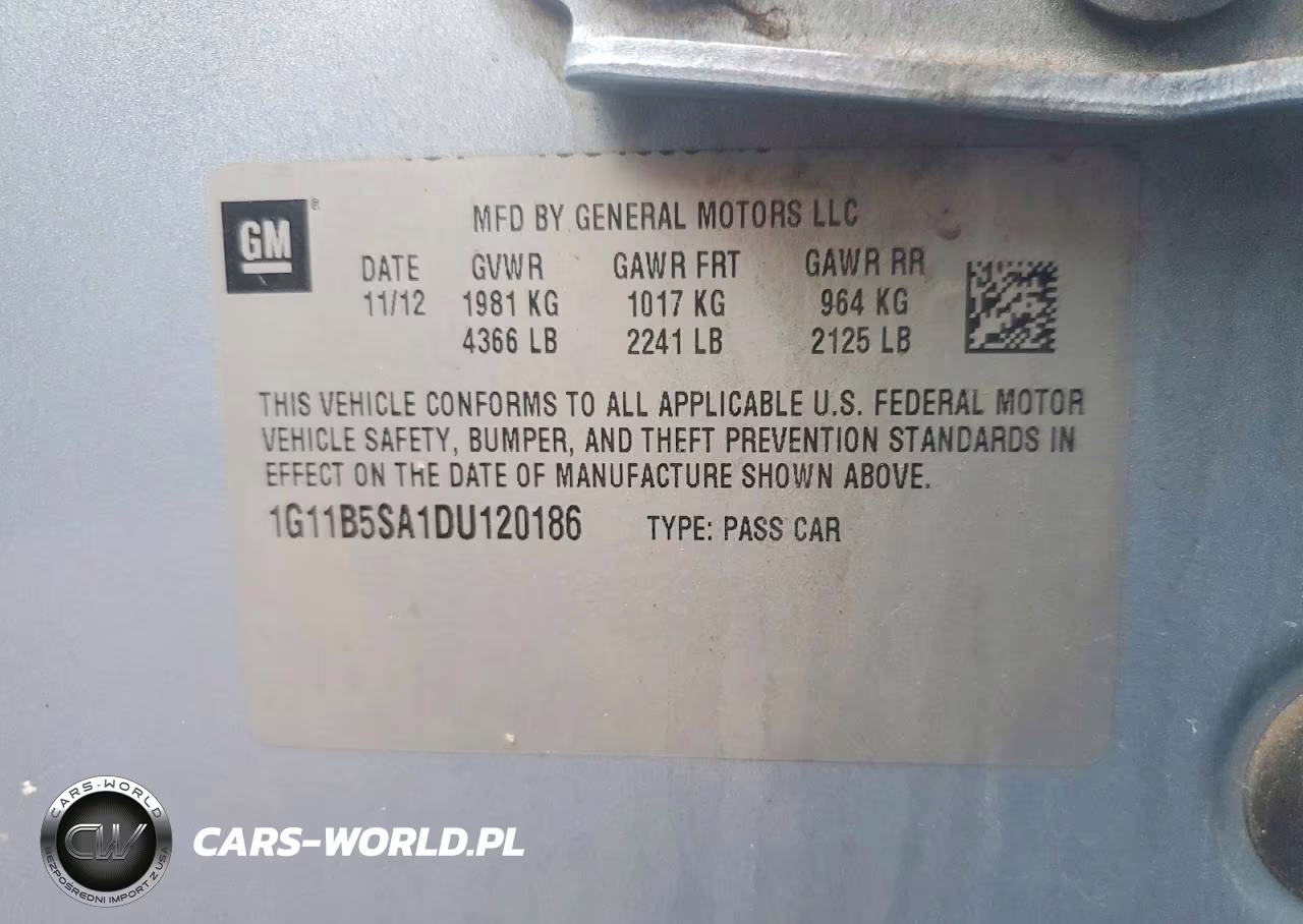 2013 Chevrolet Malibu Ls VIN:1G11B5SA1DU120186 - 12