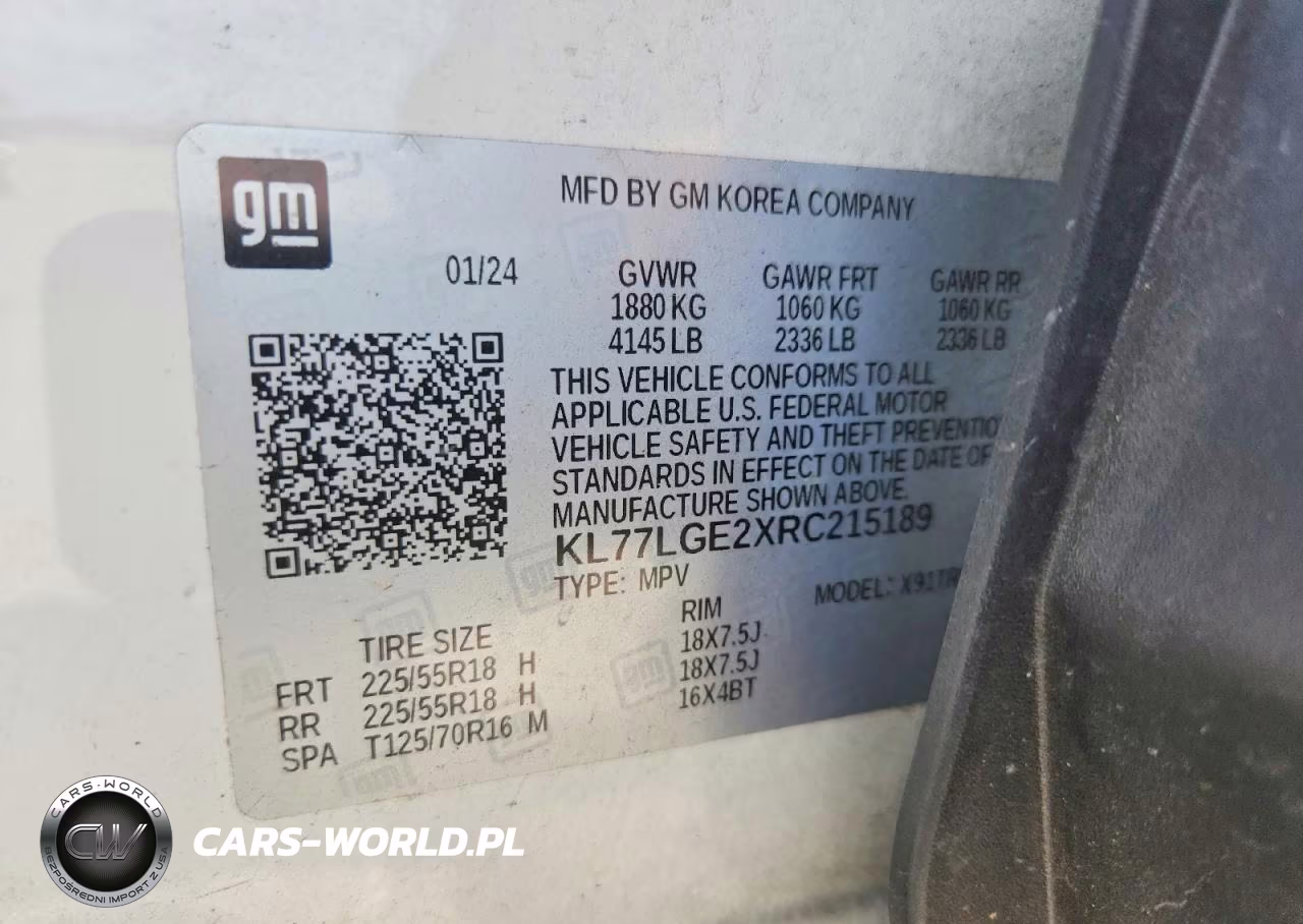 2024 Chevrolet Trax 1Rs VIN:KL77LGE2XRC215189 - 12