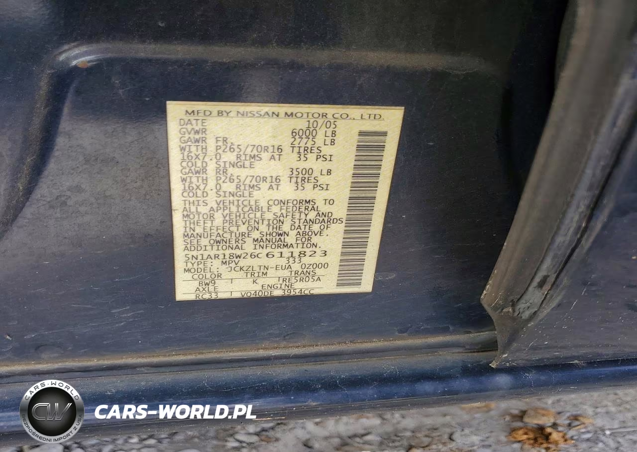 2006 Nissan Pathfinder S VIN:5N1AR18W26C611823 - 12