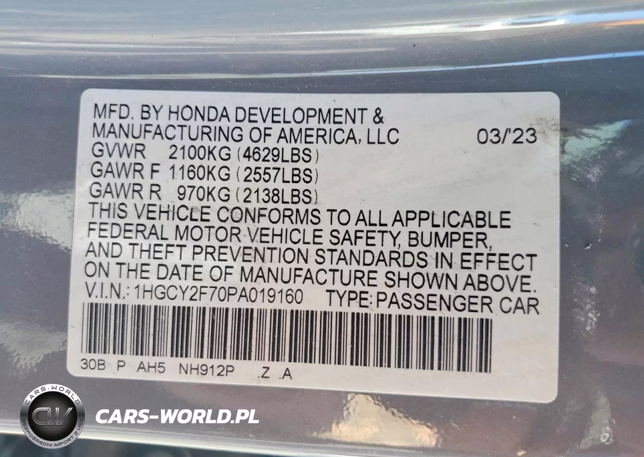 2023 Honda Accord Hybrid Sport-L VIN:1HGCY2F70PA019160 - 13