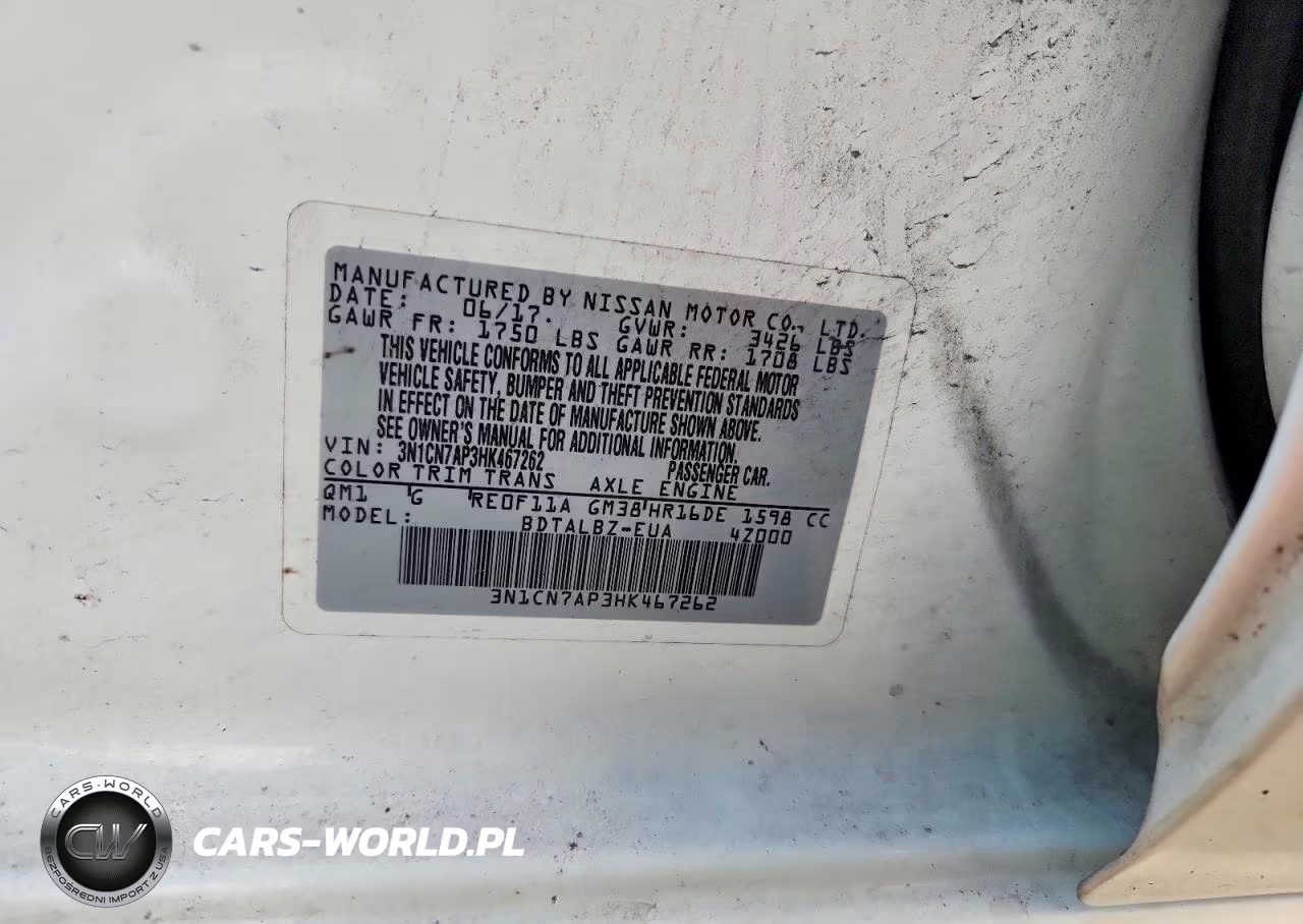 2017 Nissan Versa 1.6 Sv VIN:3N1CN7AP3HK467262 - 12