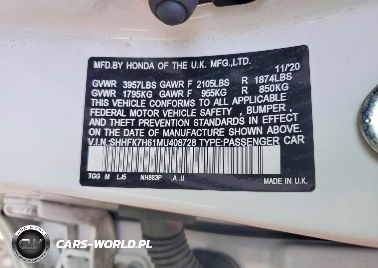 2021 Honda Civic Ex VIN:SHHFK7H61MU408728 - 12