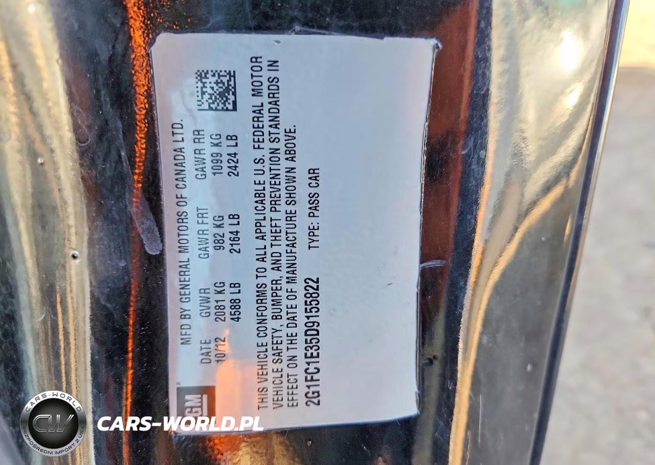 2013 Chevrolet Camaro Lt VIN:2G1FC1E35D9155822 - 12