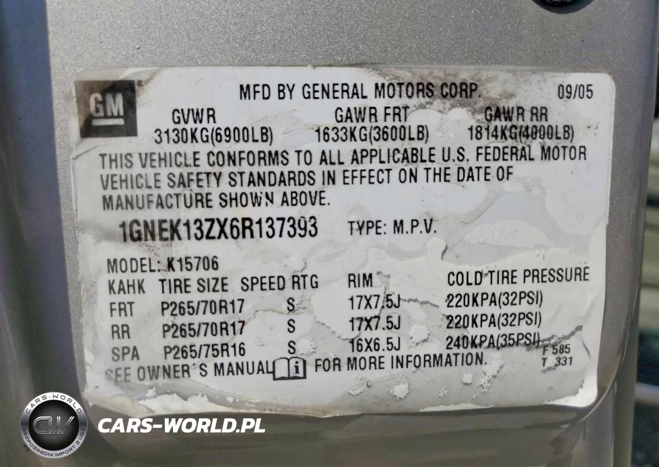 2006 Chevrolet Tahoe K1500 VIN:1GNEK13ZX6R137393 - 13