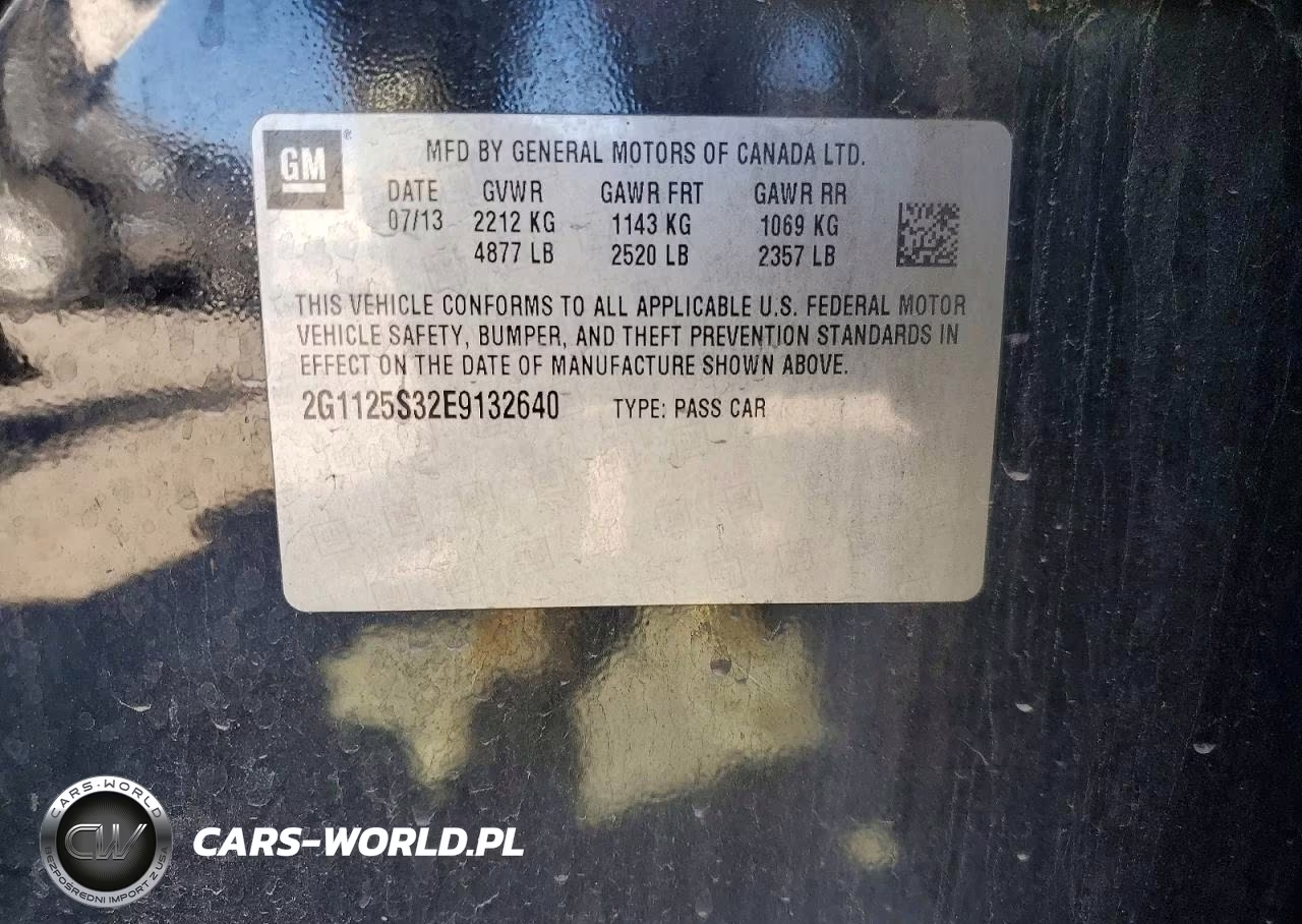 2014 Chevrolet Impala Lt VIN:2G1125S32E9132640 - 12
